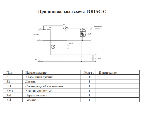 Монтажная схема Топас-С 12 Лонг Ус